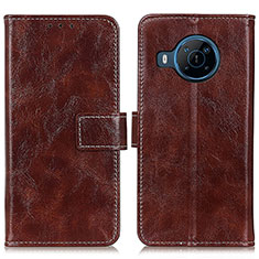 Funda de Cuero Cartera con Soporte Carcasa K04Z para Nokia X100 5G Marron