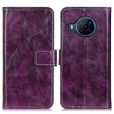 Funda de Cuero Cartera con Soporte Carcasa K04Z para Nokia X100 5G Morado