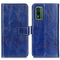 Funda de Cuero Cartera con Soporte Carcasa K04Z para Nokia XR21 Azul