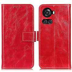 Funda de Cuero Cartera con Soporte Carcasa K04Z para OnePlus 10R 5G Rojo