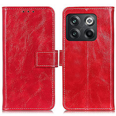 Funda de Cuero Cartera con Soporte Carcasa K04Z para OnePlus 10T 5G Rojo