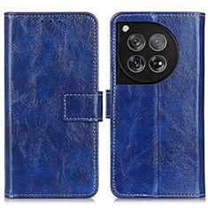 Funda de Cuero Cartera con Soporte Carcasa K04Z para OnePlus 12 5G Azul