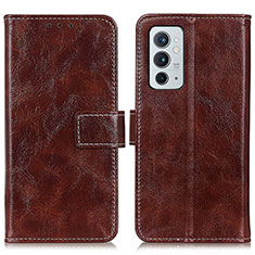 Funda de Cuero Cartera con Soporte Carcasa K04Z para OnePlus 9RT 5G Marron