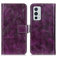 Funda de Cuero Cartera con Soporte Carcasa K04Z para OnePlus 9RT 5G Morado