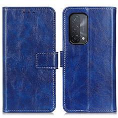 Funda de Cuero Cartera con Soporte Carcasa K04Z para Oppo A54 5G Azul