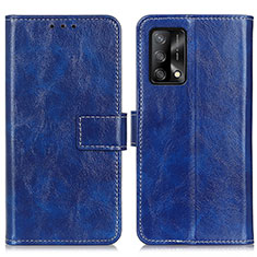 Funda de Cuero Cartera con Soporte Carcasa K04Z para Oppo A74 4G Azul