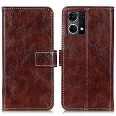 Funda de Cuero Cartera con Soporte Carcasa K04Z para Oppo F21 Pro 4G Marron