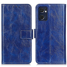 Funda de Cuero Cartera con Soporte Carcasa K04Z para Oppo Find X5 Lite 5G Azul