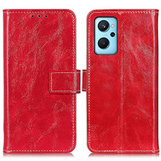 Funda de Cuero Cartera con Soporte Carcasa K04Z para Oppo K10 4G Rojo