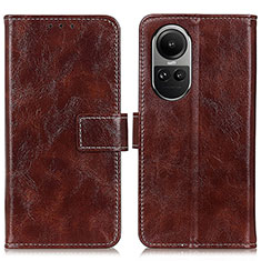 Funda de Cuero Cartera con Soporte Carcasa K04Z para Oppo Reno10 5G Marron