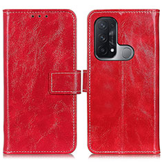 Funda de Cuero Cartera con Soporte Carcasa K04Z para Oppo Reno5 A Rojo