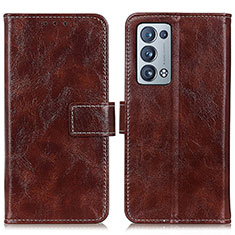 Funda de Cuero Cartera con Soporte Carcasa K04Z para Oppo Reno6 Pro+ Plus 5G Marron