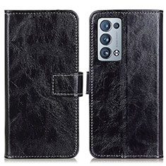 Funda de Cuero Cartera con Soporte Carcasa K04Z para Oppo Reno6 Pro+ Plus 5G Negro