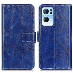 Funda de Cuero Cartera con Soporte Carcasa K04Z para Oppo Reno7 Pro 5G Azul