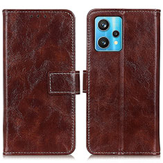 Funda de Cuero Cartera con Soporte Carcasa K04Z para Realme 9 4G Marron