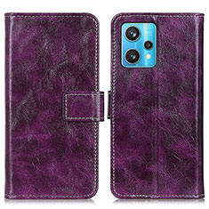 Funda de Cuero Cartera con Soporte Carcasa K04Z para Realme 9 4G Morado