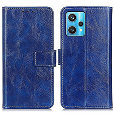 Funda de Cuero Cartera con Soporte Carcasa K04Z para Realme 9 Pro+ Plus 5G Azul