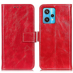 Funda de Cuero Cartera con Soporte Carcasa K04Z para Realme 9 Pro+ Plus 5G Rojo