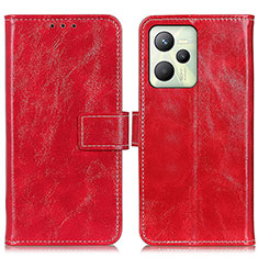 Funda de Cuero Cartera con Soporte Carcasa K04Z para Realme C35 Rojo