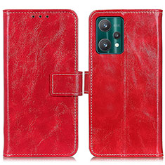 Funda de Cuero Cartera con Soporte Carcasa K04Z para Realme Q5 5G Rojo