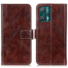 Funda de Cuero Cartera con Soporte Carcasa K04Z para Realme V25 5G Marron