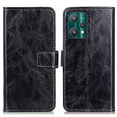 Funda de Cuero Cartera con Soporte Carcasa K04Z para Realme V25 5G Negro