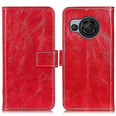 Funda de Cuero Cartera con Soporte Carcasa K04Z para Sharp Aquos R8 Rojo