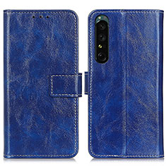 Funda de Cuero Cartera con Soporte Carcasa K04Z para Sony Xperia 1 IV SO-51C Azul