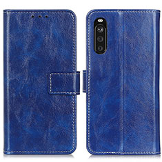 Funda de Cuero Cartera con Soporte Carcasa K04Z para Sony Xperia 10 III Lite Azul