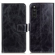 Funda de Cuero Cartera con Soporte Carcasa K04Z para Sony Xperia 10 III Lite Negro