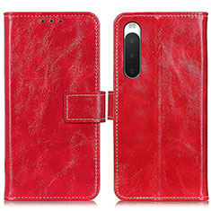 Funda de Cuero Cartera con Soporte Carcasa K04Z para Sony Xperia 10 IV SO-52C Rojo