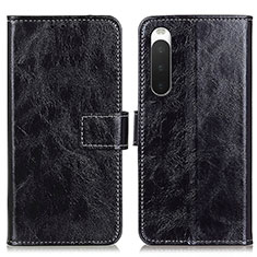 Funda de Cuero Cartera con Soporte Carcasa K04Z para Sony Xperia 10 IV SOG07 Negro