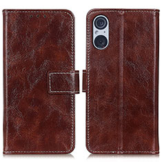 Funda de Cuero Cartera con Soporte Carcasa K04Z para Sony Xperia 5 V Marron