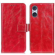 Funda de Cuero Cartera con Soporte Carcasa K04Z para Sony Xperia 5 V Rojo