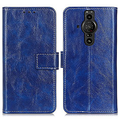 Funda de Cuero Cartera con Soporte Carcasa K04Z para Sony Xperia PRO-I Azul