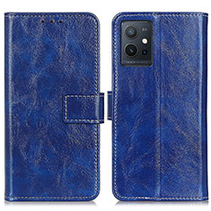 Funda de Cuero Cartera con Soporte Carcasa K04Z para Vivo T1 5G India Azul