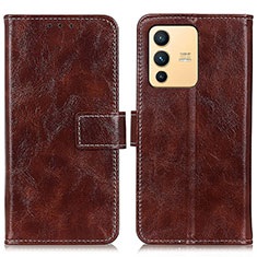 Funda de Cuero Cartera con Soporte Carcasa K04Z para Vivo V23 5G Marron