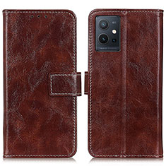 Funda de Cuero Cartera con Soporte Carcasa K04Z para Vivo Y30 5G Marron