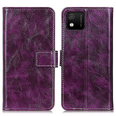 Funda de Cuero Cartera con Soporte Carcasa K04Z para Wiko Y52 Morado