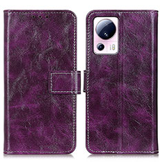 Funda de Cuero Cartera con Soporte Carcasa K04Z para Xiaomi Civi 2 5G Morado