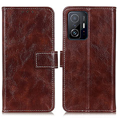 Funda de Cuero Cartera con Soporte Carcasa K04Z para Xiaomi Mi 11T 5G Marron