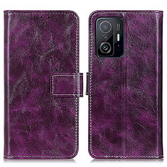 Funda de Cuero Cartera con Soporte Carcasa K04Z para Xiaomi Mi 11T 5G Morado