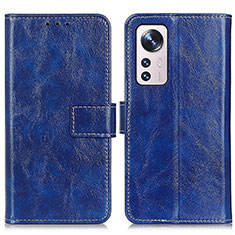 Funda de Cuero Cartera con Soporte Carcasa K04Z para Xiaomi Mi 12 5G Azul