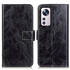 Funda de Cuero Cartera con Soporte Carcasa K04Z para Xiaomi Mi 12 5G Negro