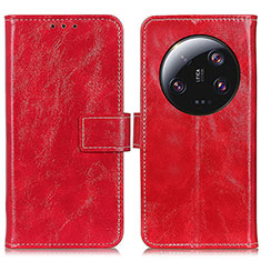 Funda de Cuero Cartera con Soporte Carcasa K04Z para Xiaomi Mi 13 Ultra 5G Rojo