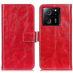 Funda de Cuero Cartera con Soporte Carcasa K04Z para Xiaomi Mi 13T Pro 5G Rojo