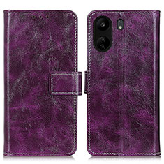 Funda de Cuero Cartera con Soporte Carcasa K04Z para Xiaomi Poco C65 Morado