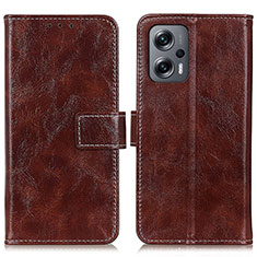 Funda de Cuero Cartera con Soporte Carcasa K04Z para Xiaomi Poco X4 GT 5G Marron