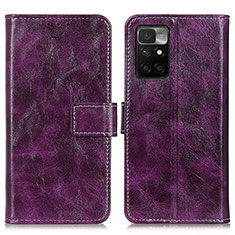 Funda de Cuero Cartera con Soporte Carcasa K04Z para Xiaomi Redmi 10 4G Morado