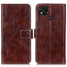 Funda de Cuero Cartera con Soporte Carcasa K04Z para Xiaomi Redmi 10A 4G Marron